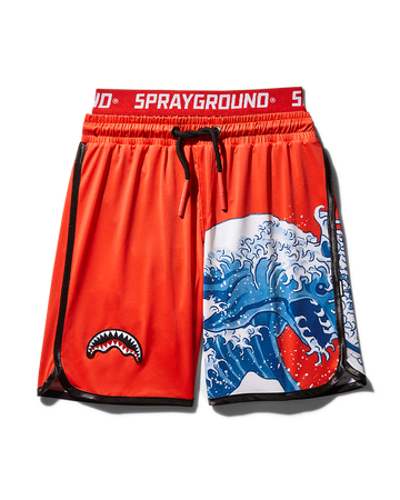 SPRAYGROUND® SWIM KIDS JAPAN WAVE SWIM TRUNKS (RED)