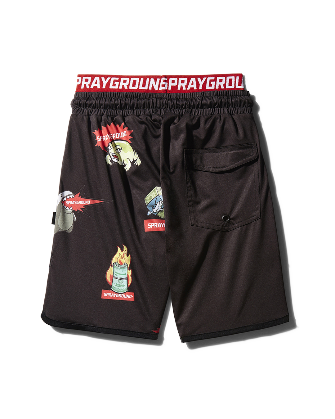 SPRAYGROUND® SWIM KIDS PATCH ALL-IN SWIM TRUNKS (BLACK)