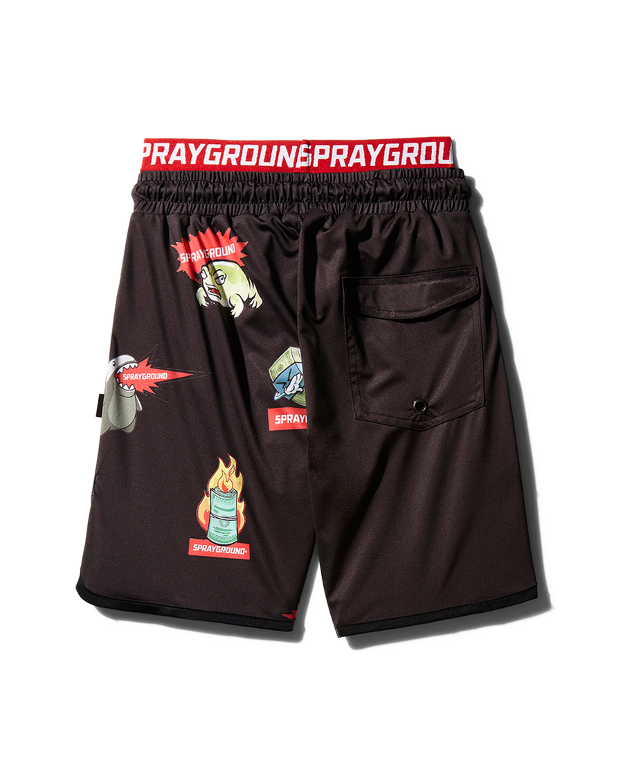 SPRAYGROUND® SWIM KIDS PATCH ALL-IN SWIM TRUNKS (BLACK)