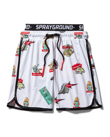 SPRAYGROUND® SWIM KIDS PATCH ALL-IN SWIM TRUNKS (WHITE)