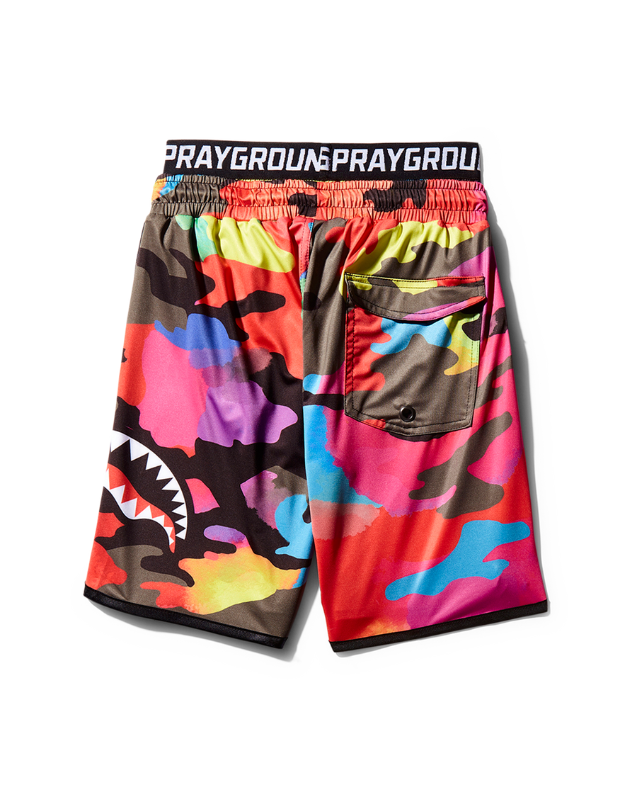 SPRAYGROUND® SWIM KIDS CAMOBURST SWIM TRUNKS