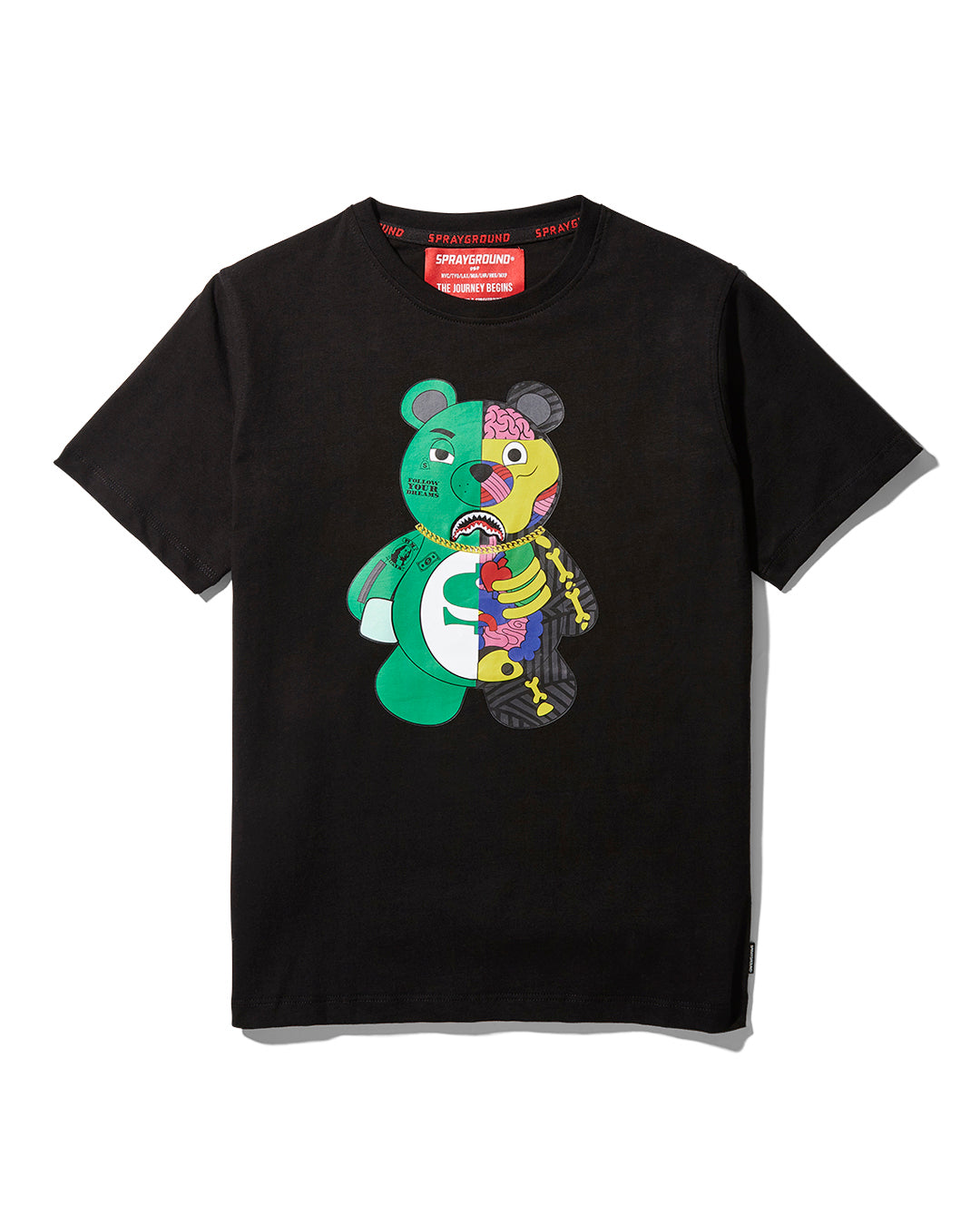 SPRAYGROUND® APPAREL YOUTH ANATOMY BEAR T-SHIRT BLACK