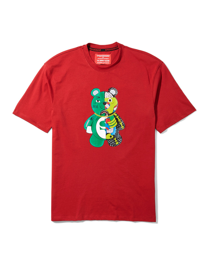 SPRAYGROUND® APPAREL YOUTH ANATOMY BEAR T-SHIRT RED