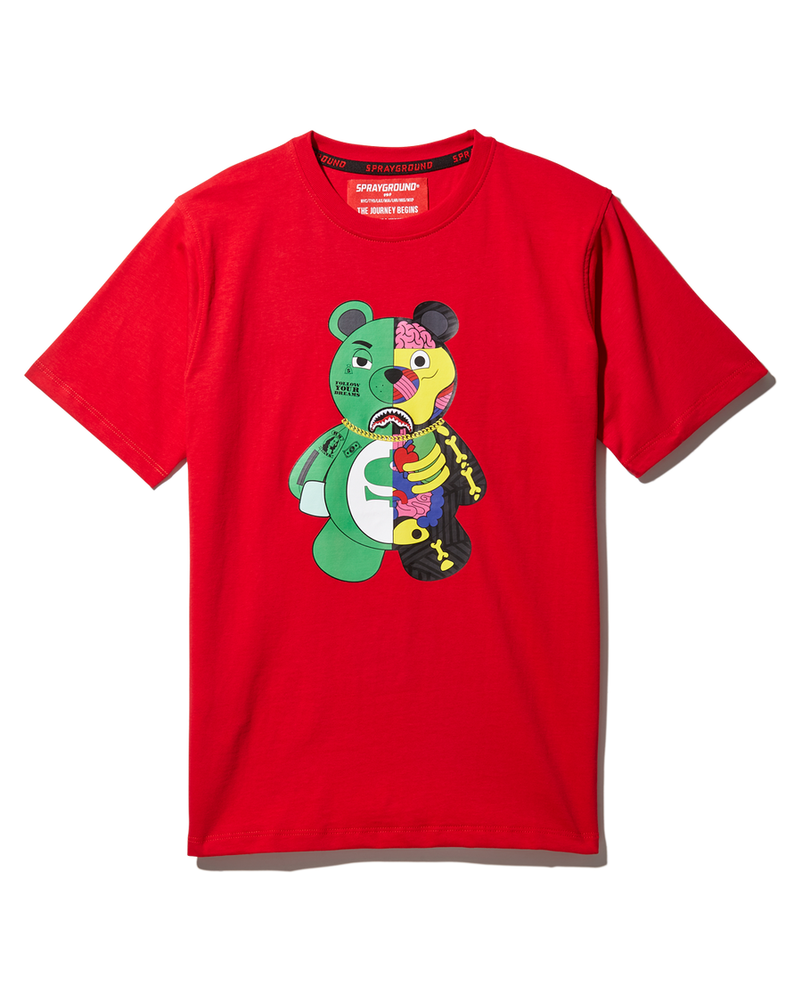 SPRAYGROUND® APPAREL YOUTH ANATOMY BEAR T-SHIRT RED