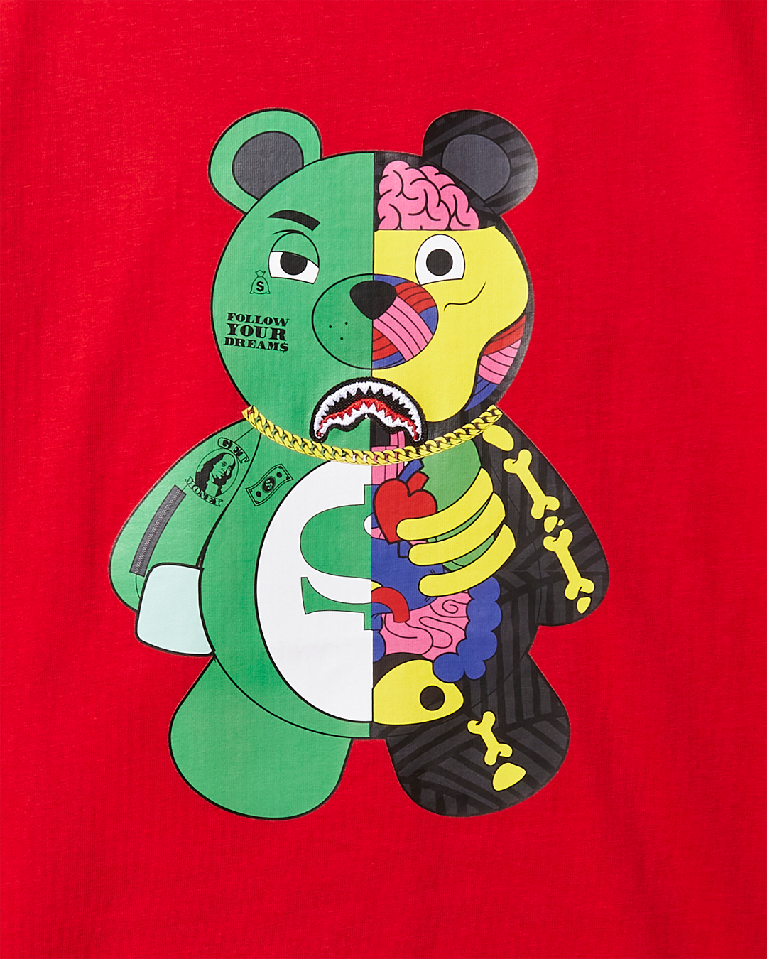 SPRAYGROUND® APPAREL YOUTH ANATOMY BEAR T-SHIRT RED