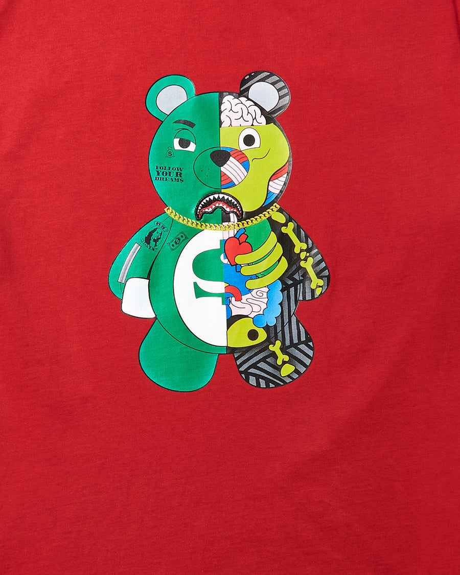 SPRAYGROUND® APPAREL YOUTH ANATOMY BEAR T-SHIRT RED