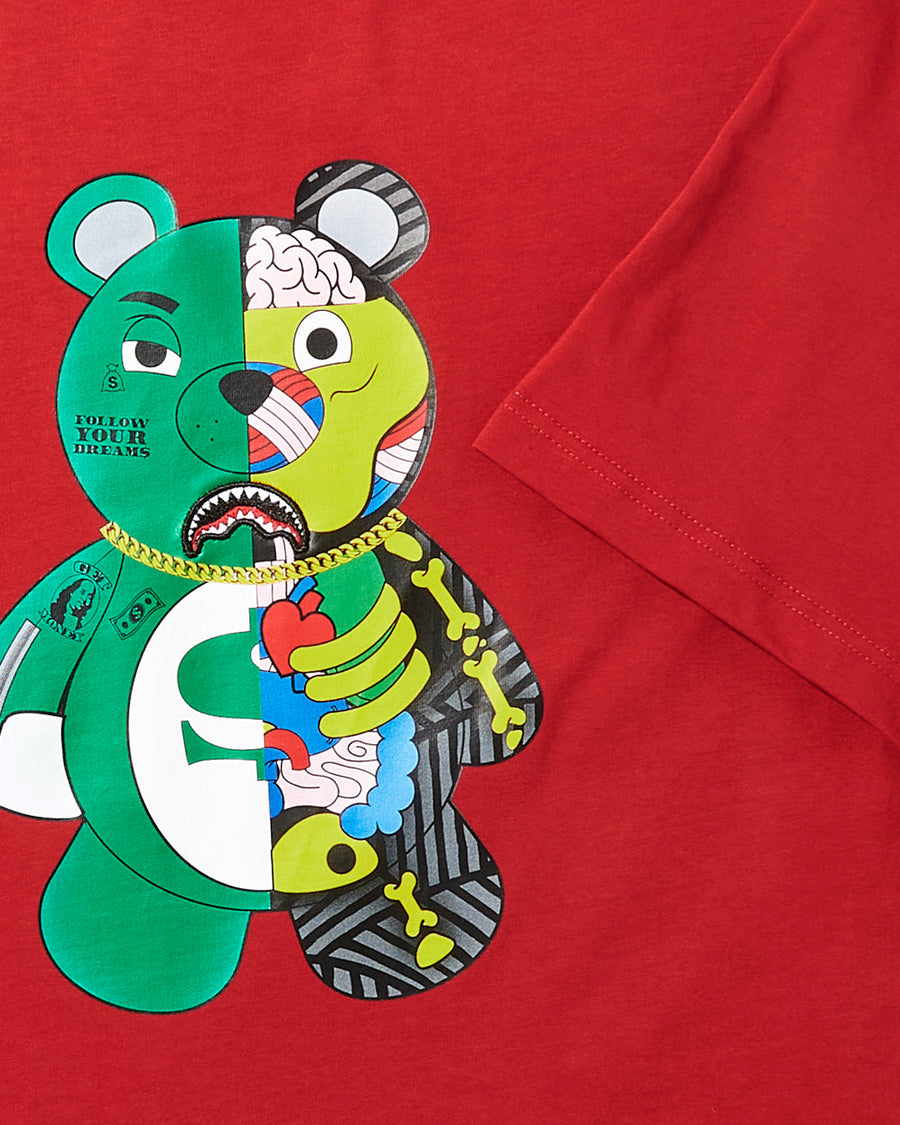 SPRAYGROUND® APPAREL YOUTH ANATOMY BEAR T-SHIRT RED