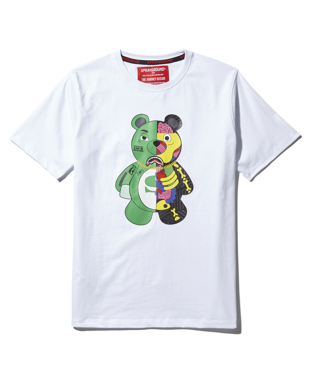 SPRAYGROUND® APPAREL YOUTH ANATOMY BEAR T-SHIRT WHITE