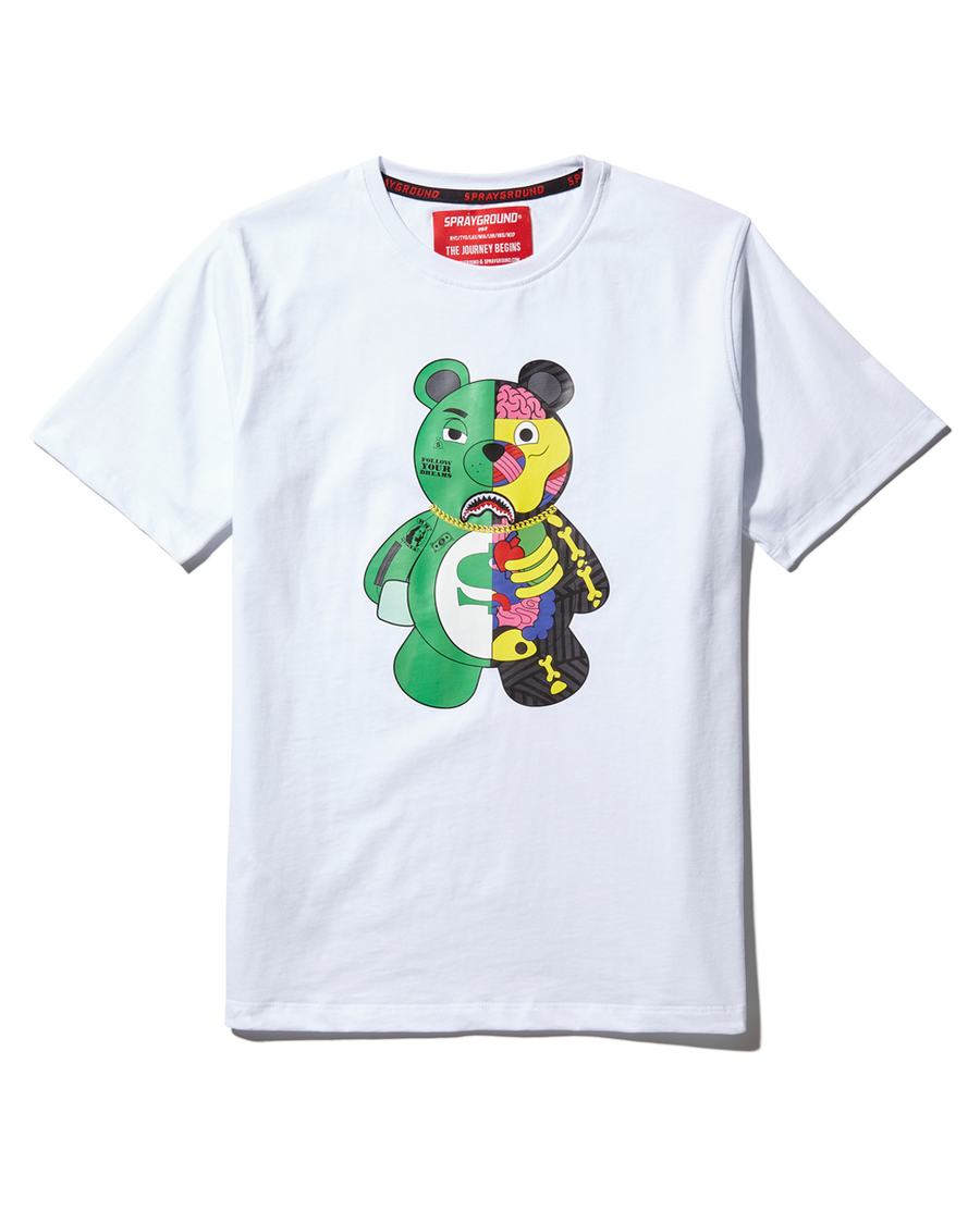 SPRAYGROUND® APPAREL YOUTH ANATOMY BEAR T-SHIRT WHITE