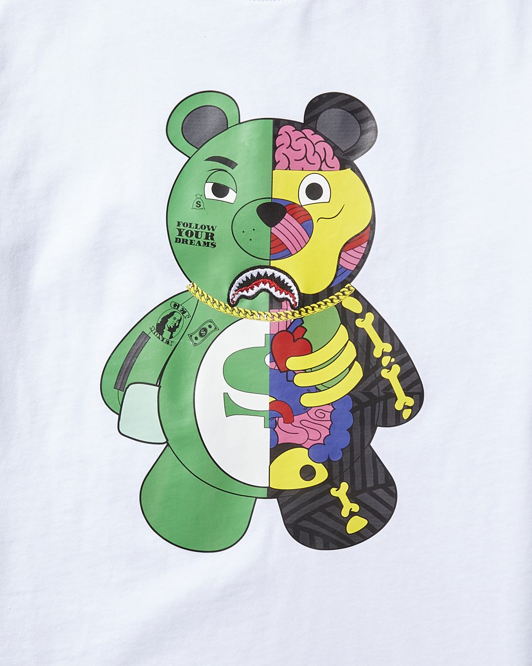 SPRAYGROUND® APPAREL YOUTH ANATOMY BEAR T-SHIRT WHITE