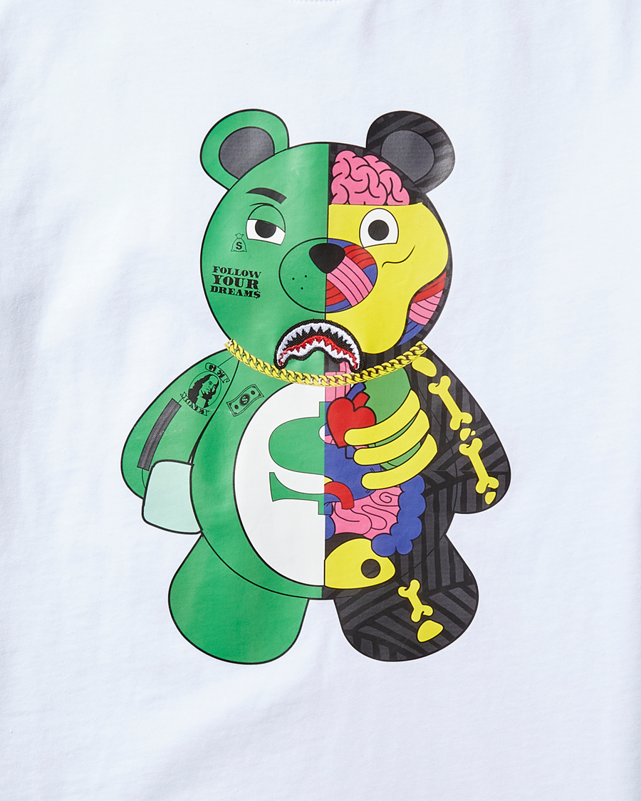 SPRAYGROUND® APPAREL YOUTH ANATOMY BEAR T-SHIRT WHITE