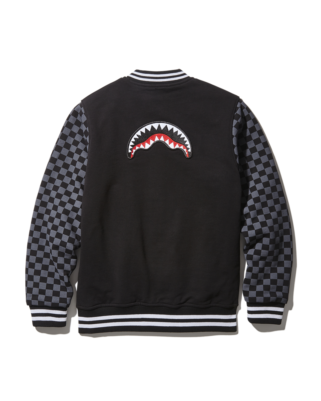 SPRAYGROUND® APPAREL YOUTH CHECKERED GREY VARSITY JACKET