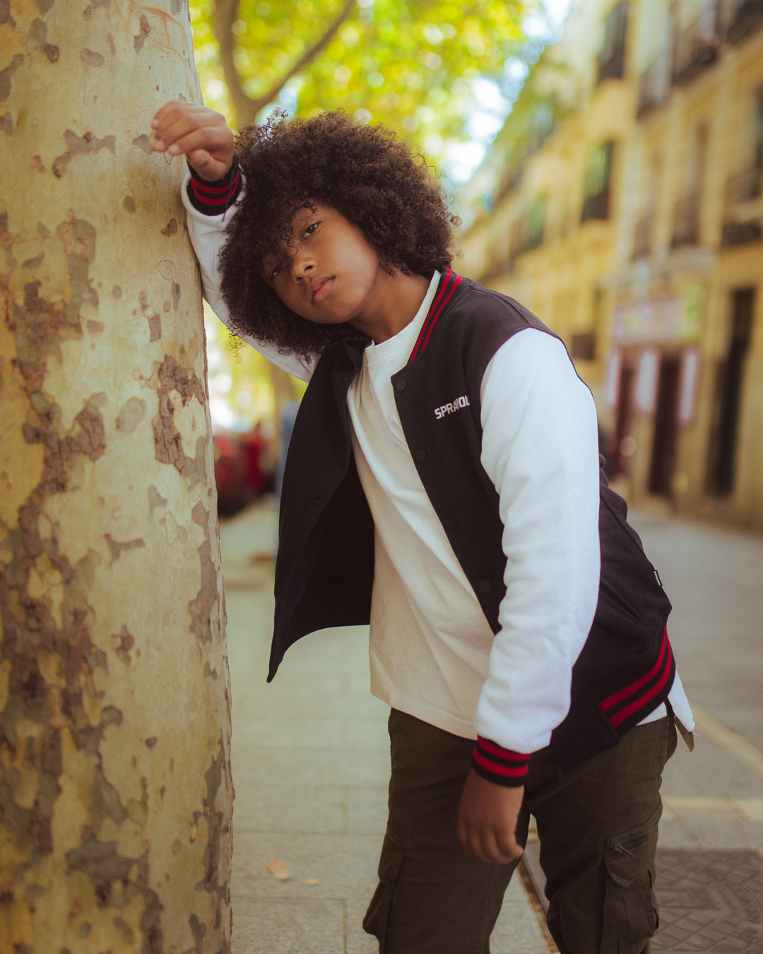 SPRAYGROUND® APPAREL YOUTH BLACK N WHITE VARSITY