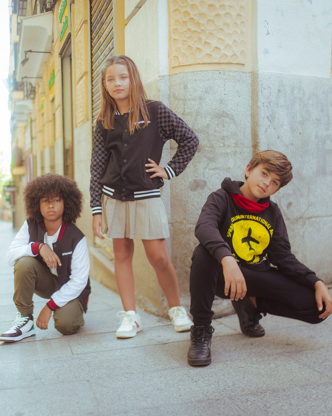 SPRAYGROUND® APPAREL YOUTH BLACK N WHITE VARSITY