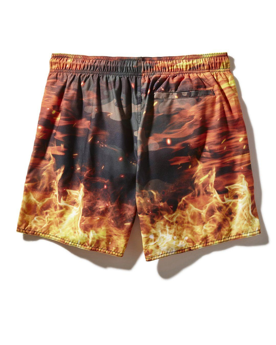 SPRAYGROUND® SWIM CAMO FIRE SHOTO SWIM TRUNKS