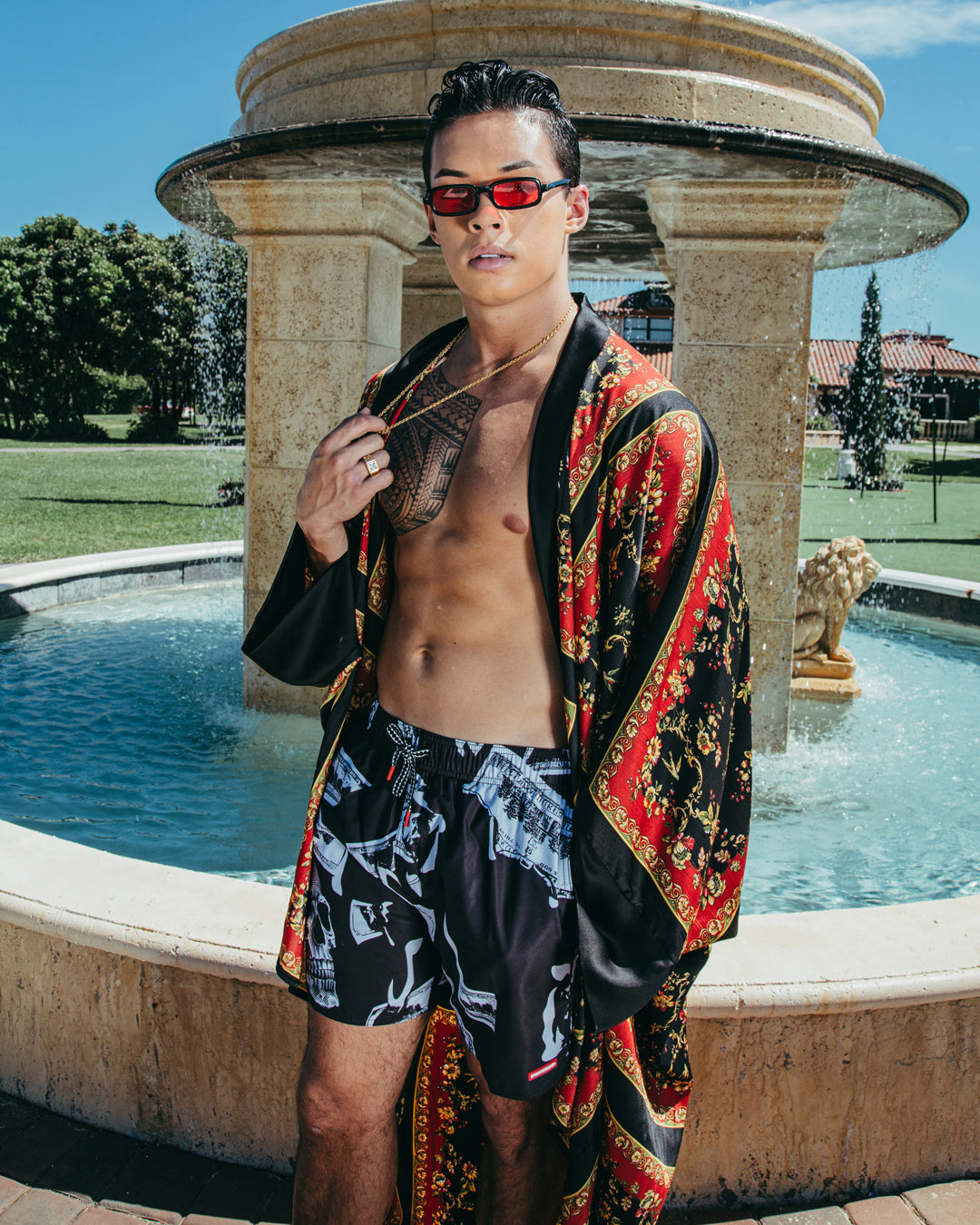 SPRAYGROUND® SWIM MONEY NIGHT SHOTO SWIM TRUNKS