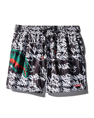 SPRAYGROUND® SWIM SCRIBBLE SHARK SHOTO SWIM TRUNKS