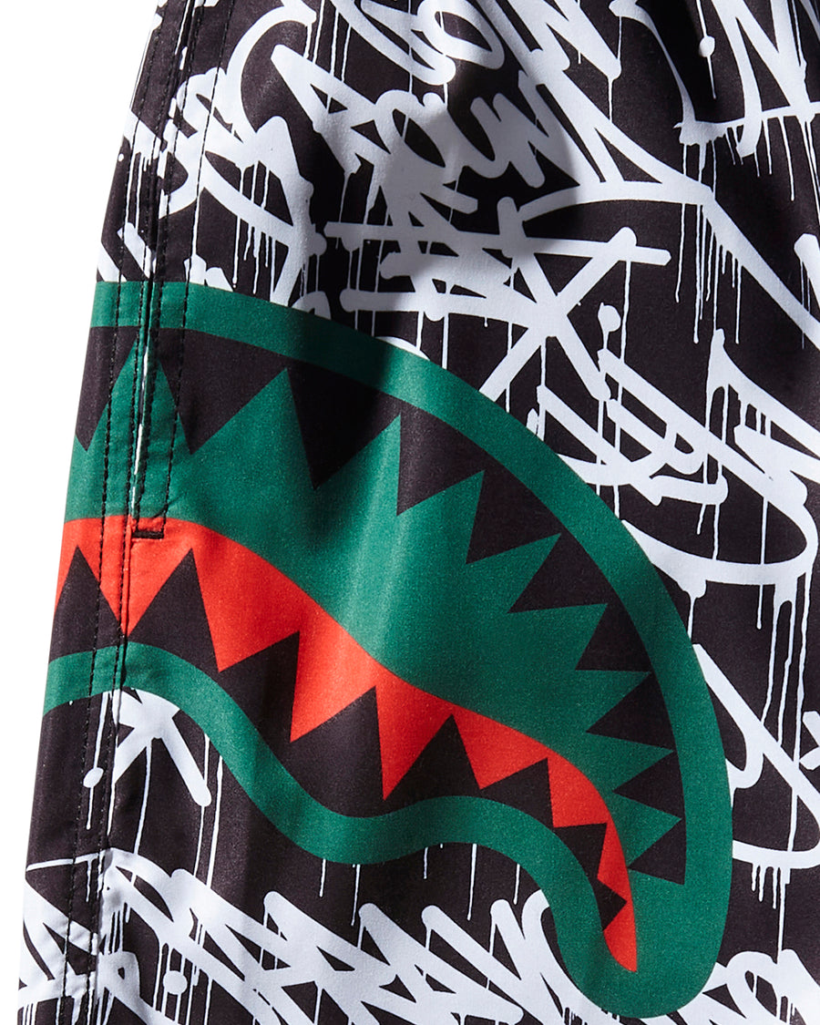 SPRAYGROUND® SWIM SCRIBBLE SHARK SHOTO SWIM TRUNKS