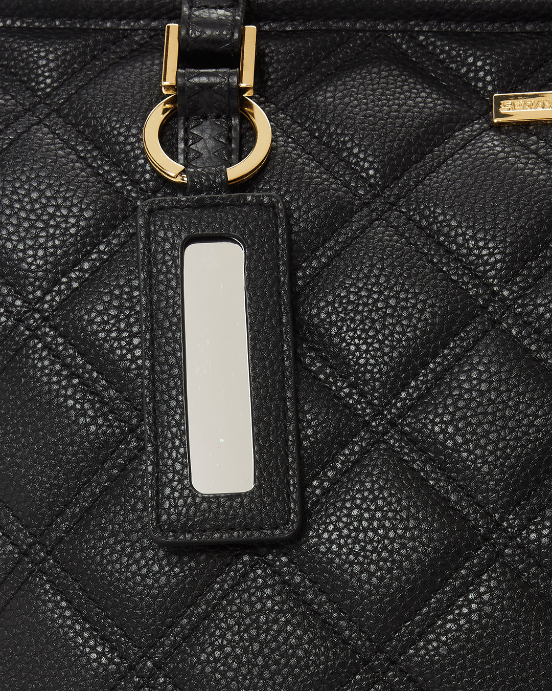 SPRAYGROUND® TOTE NOIR QUILT GOLD CHAIN SHARK TOTE