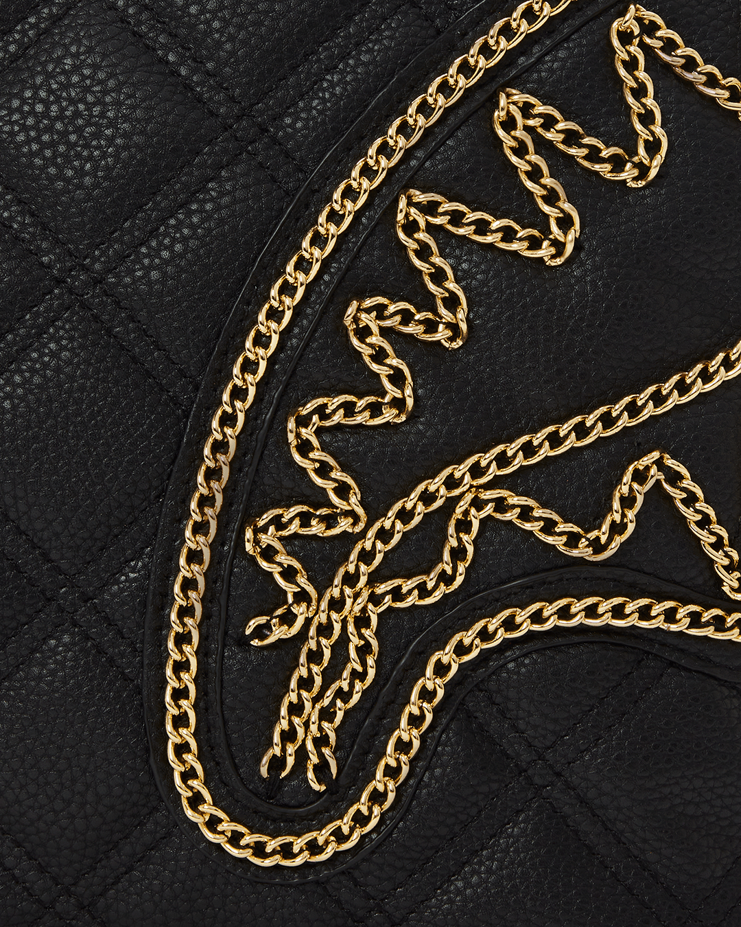 SPRAYGROUND® TOTE NOIR QUILT GOLD CHAIN SHARK TOTE