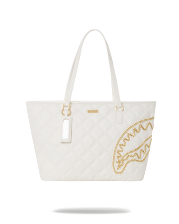 SPRAYGROUND® TOTE RIVIERA LE BLANC GOLD CHAIN SHARK TOTE