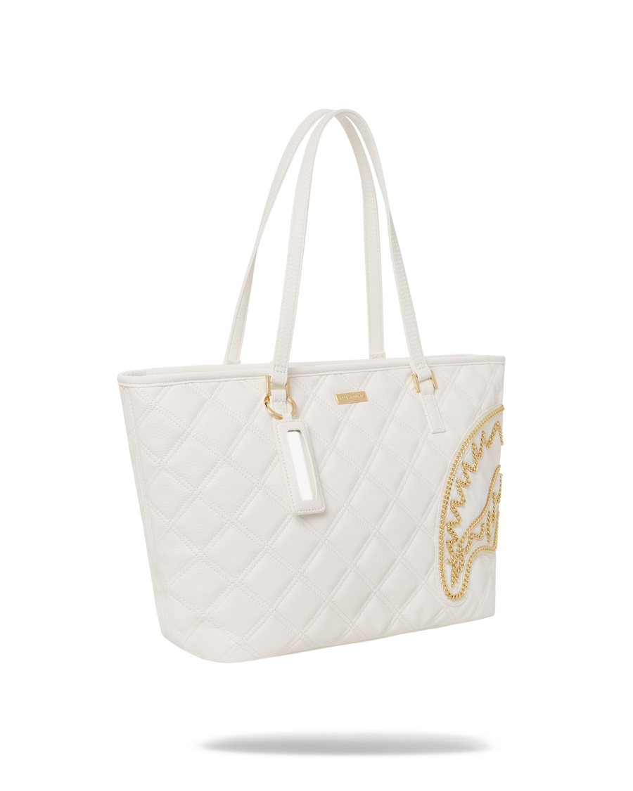 SPRAYGROUND® TOTE RIVIERA LE BLANC GOLD CHAIN SHARK TOTE