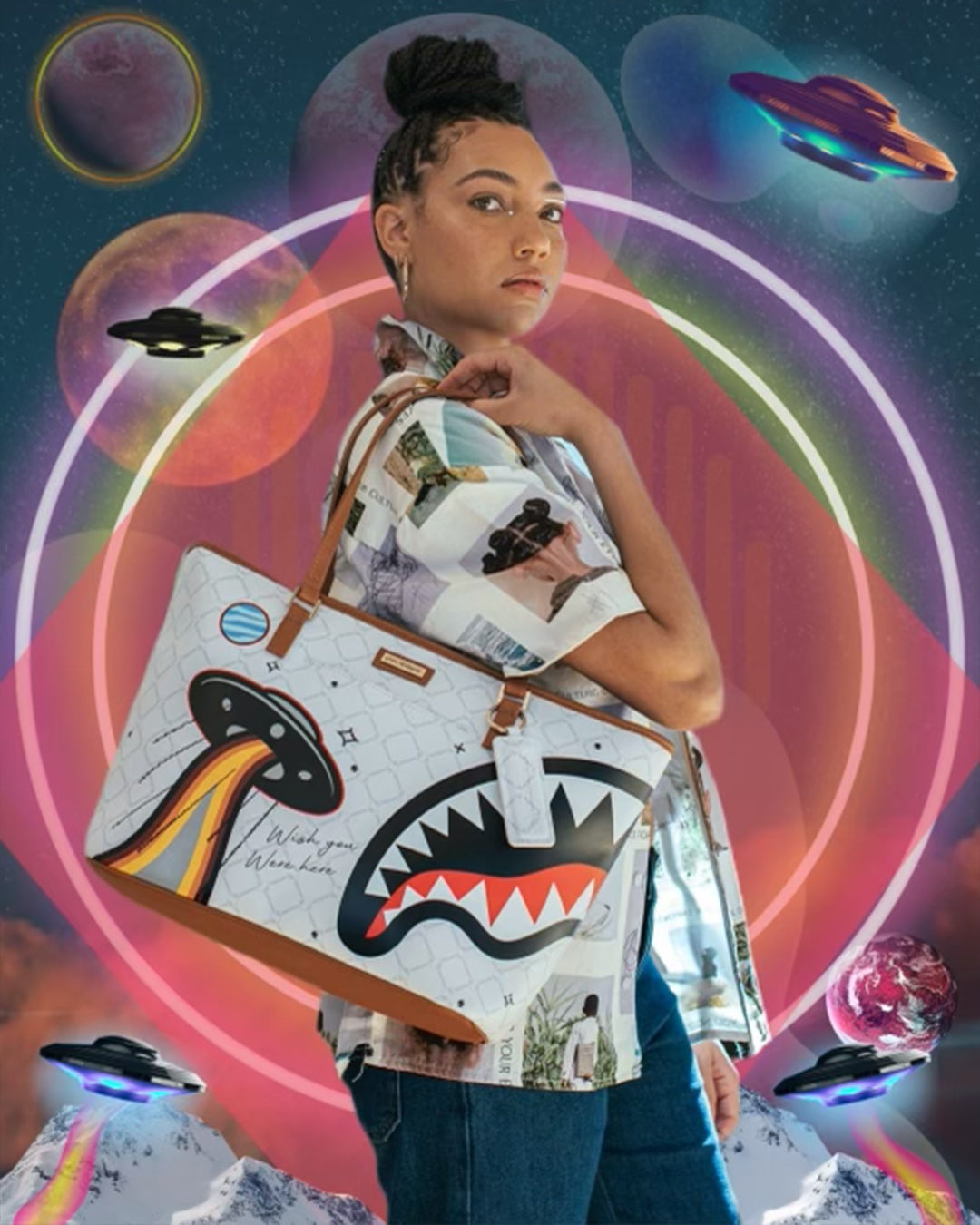 SPRAYGROUND® TOTE UFO FLYING COLORS TOTE