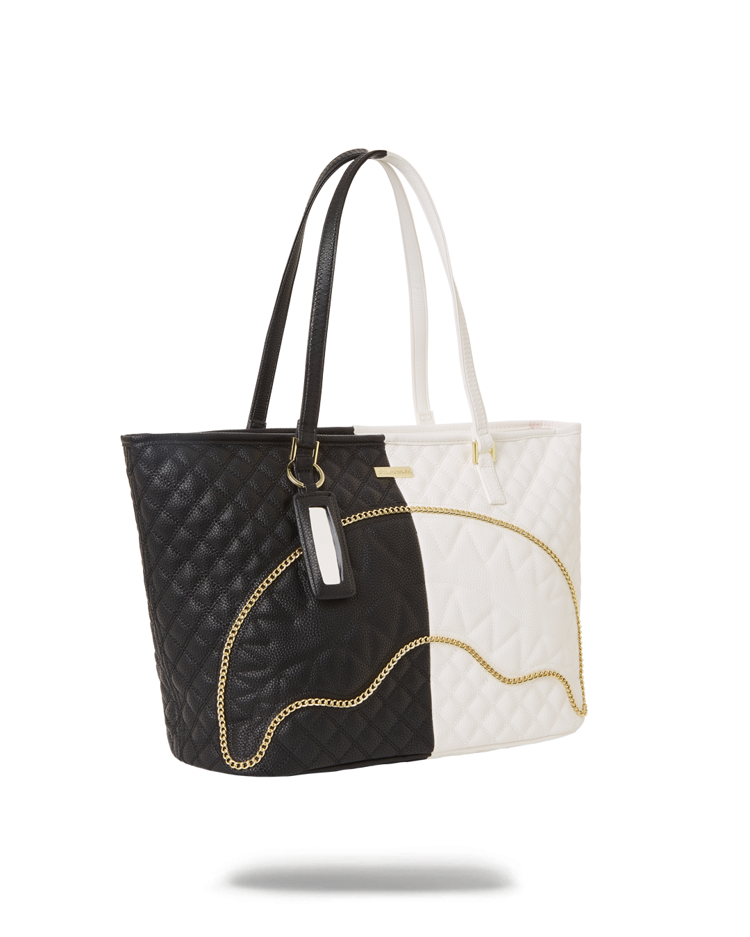 SPRAYGROUND® TOTE LEVELED UP SPLIT QUILT SHARK TOTE
