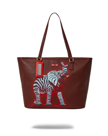 SPRAYGROUND® TOTE ZEBRA ELEPHANT RON ENGLISH COLLAB TOTE