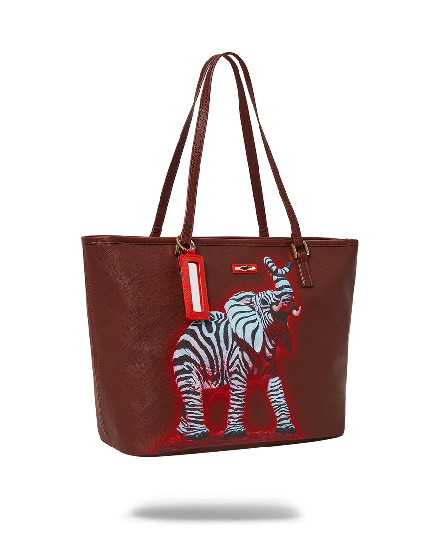 SPRAYGROUND® TOTE ZEBRA ELEPHANT RON ENGLISH COLLAB TOTE