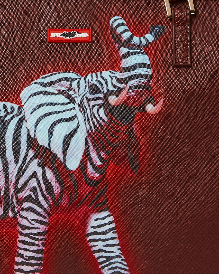 SPRAYGROUND® TOTE ZEBRA ELEPHANT RON ENGLISH COLLAB TOTE