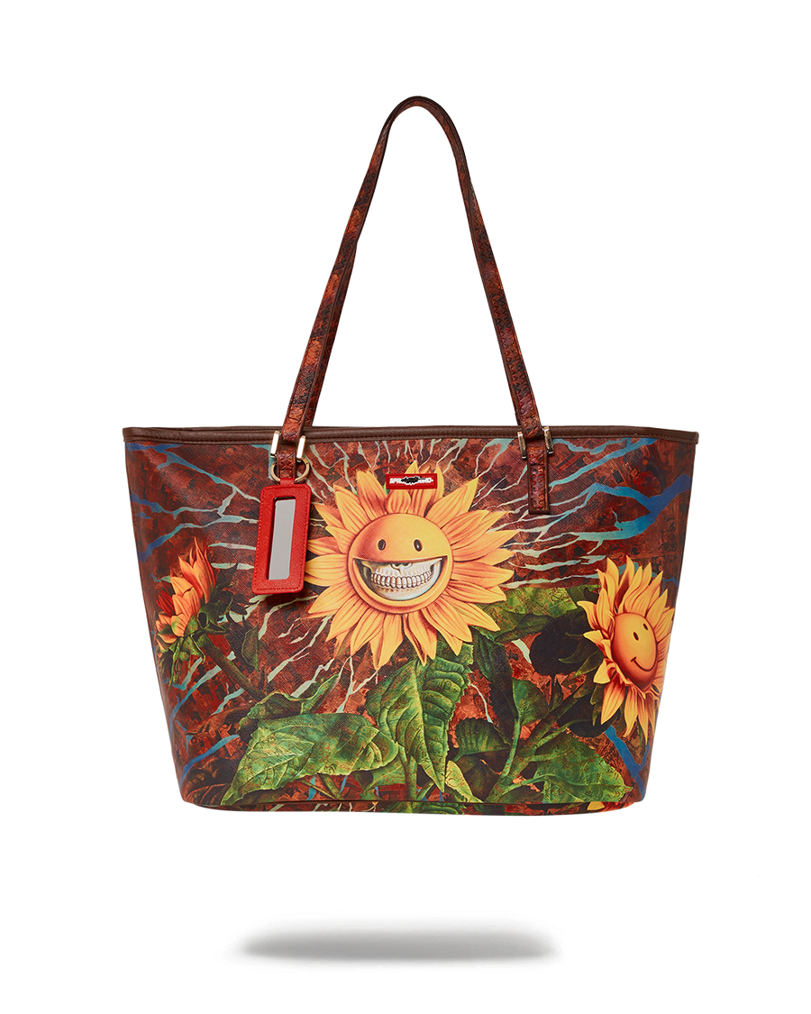 SPRAYGROUND® TOTE SUNFLOWER GRIN RON ENGLISH COLLAB TOTE