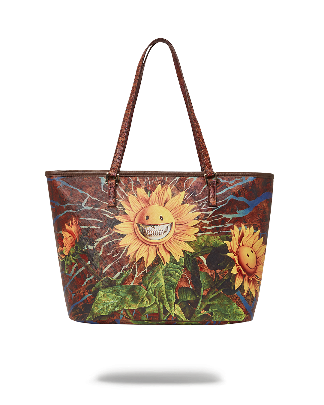 SPRAYGROUND® TOTE SUNFLOWER GRIN RON ENGLISH COLLAB TOTE