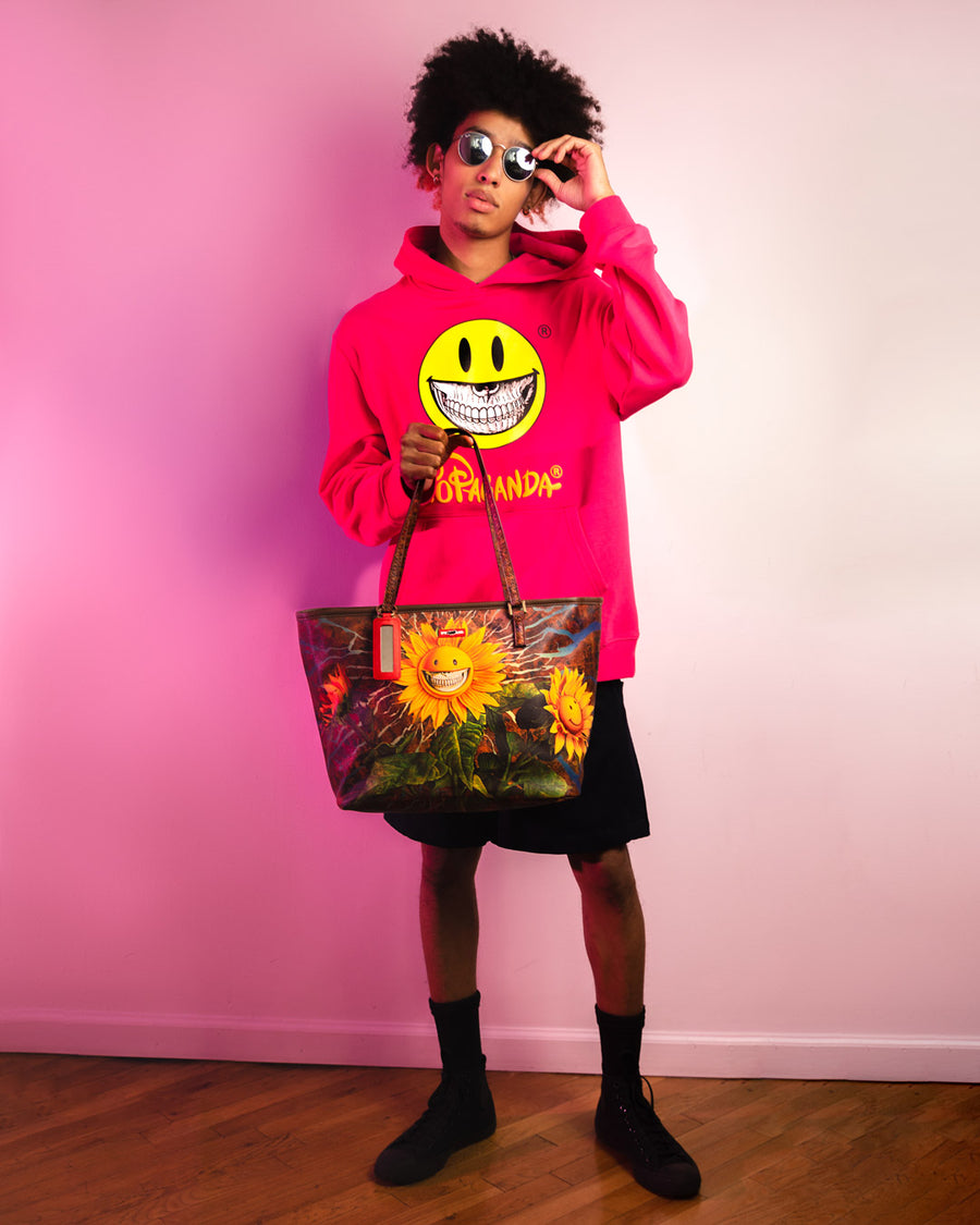 SPRAYGROUND® TOTE SUNFLOWER GRIN RON ENGLISH COLLAB TOTE