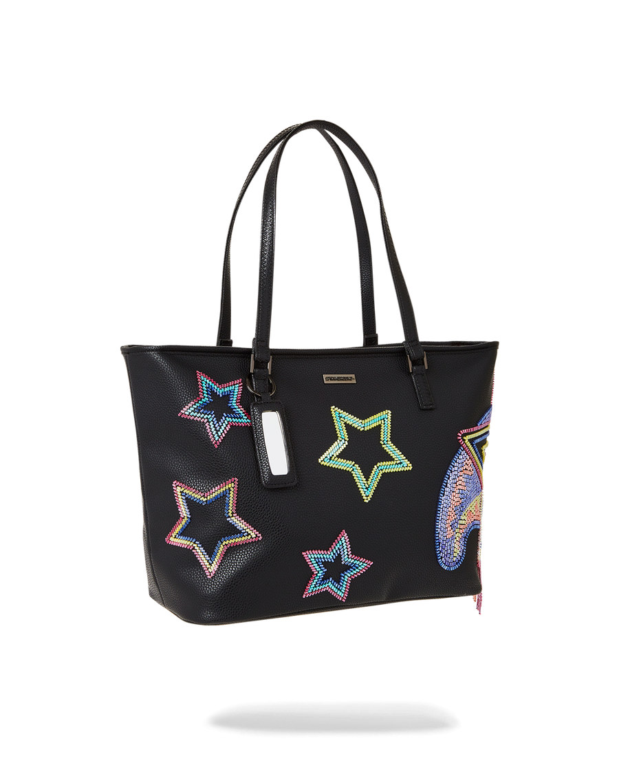 SPRAYGROUND® TOTE STAR RACER A.I.7 SANDFLOWER COLLAB BEADED TOTE