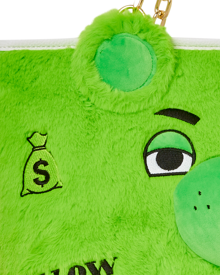 SPRAYGROUND® TOTE PLUSH MONEYBEAR TOTE (GREEN)