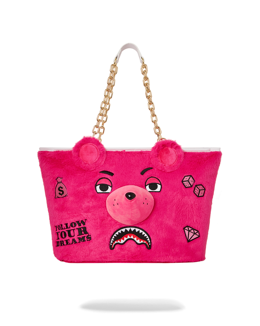 SPRAYGROUND® TOTE PLUSH MONEYBEAR TOTE (PINK)