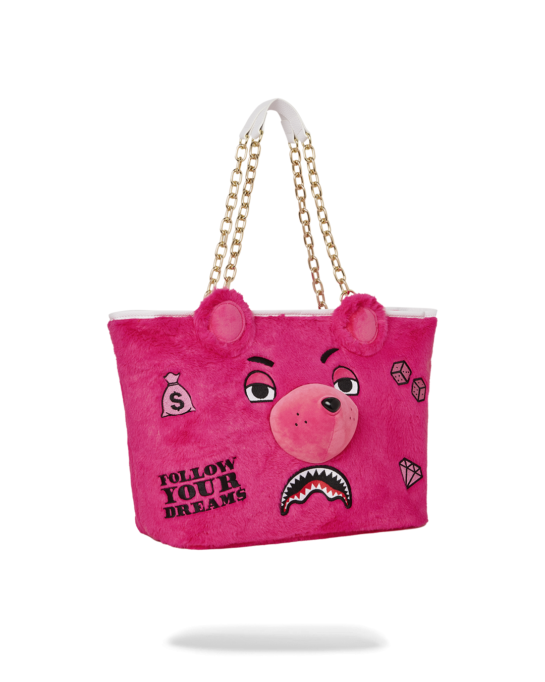 SPRAYGROUND® TOTE PLUSH MONEYBEAR TOTE (PINK)