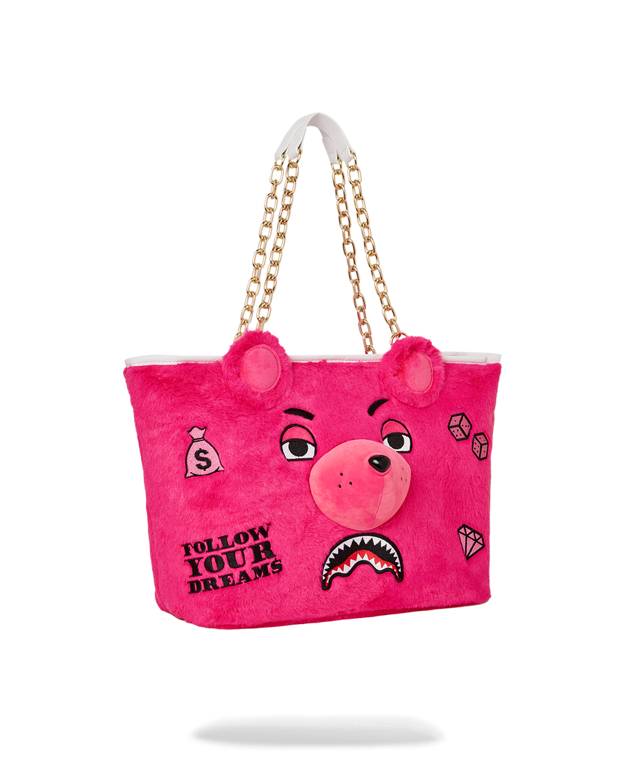 SPRAYGROUND® TOTE PLUSH MONEYBEAR TOTE (PINK)