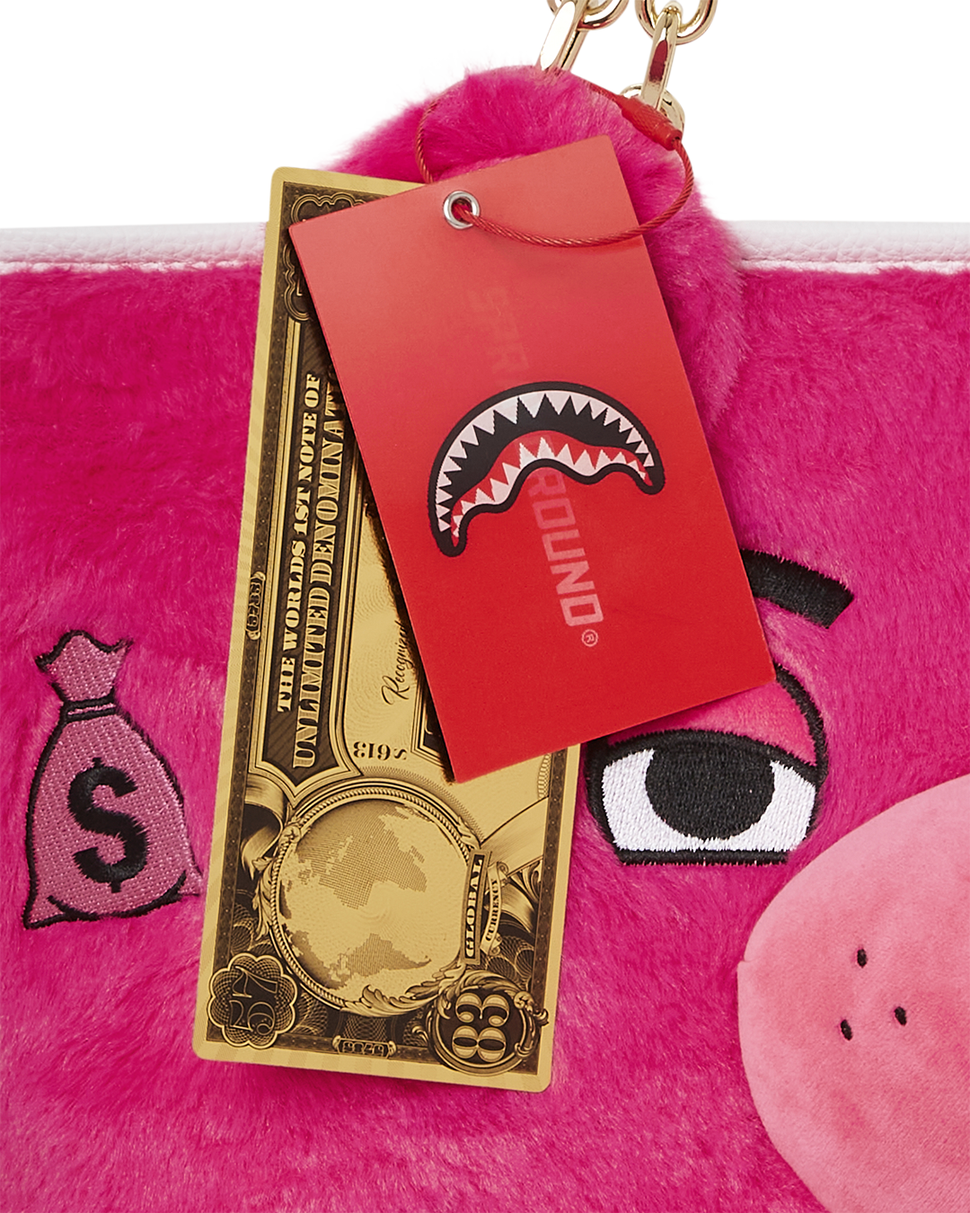 SPRAYGROUND® TOTE PLUSH MONEYBEAR TOTE (PINK)