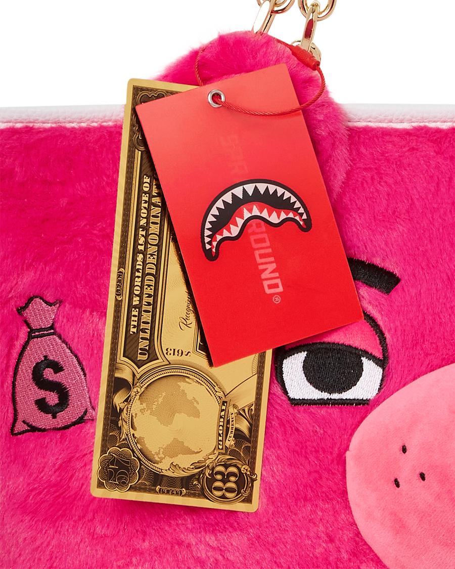 SPRAYGROUND® TOTE PLUSH MONEYBEAR TOTE (PINK)