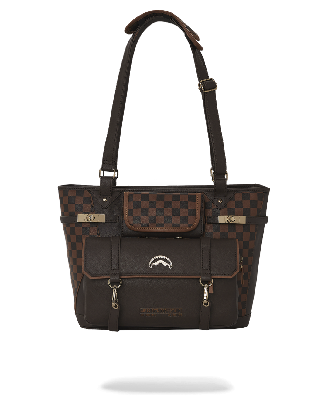 SPRAYGROUND® TOTE SPECIAL OPS BROWN CHECKERED TOTE