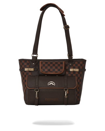 SPRAYGROUND® TOTE SPECIAL OPS BROWN CHECKERED TOTE