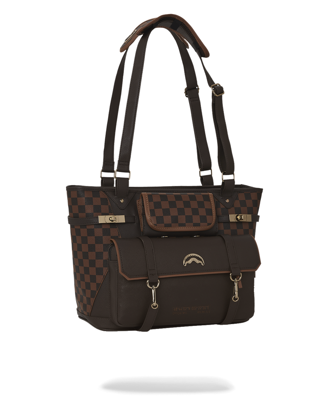 SPRAYGROUND® TOTE SPECIAL OPS BROWN CHECKERED TOTE