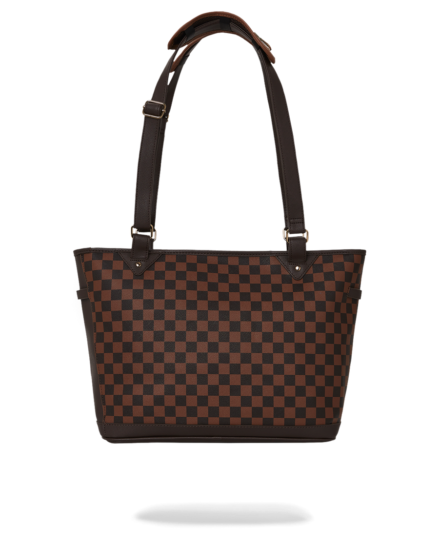 SPRAYGROUND® TOTE SPECIAL OPS BROWN CHECKERED TOTE