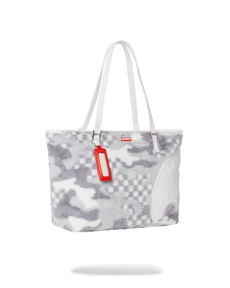 SPRAYGROUND® TOTE WHITE 3AM FURR TOTE