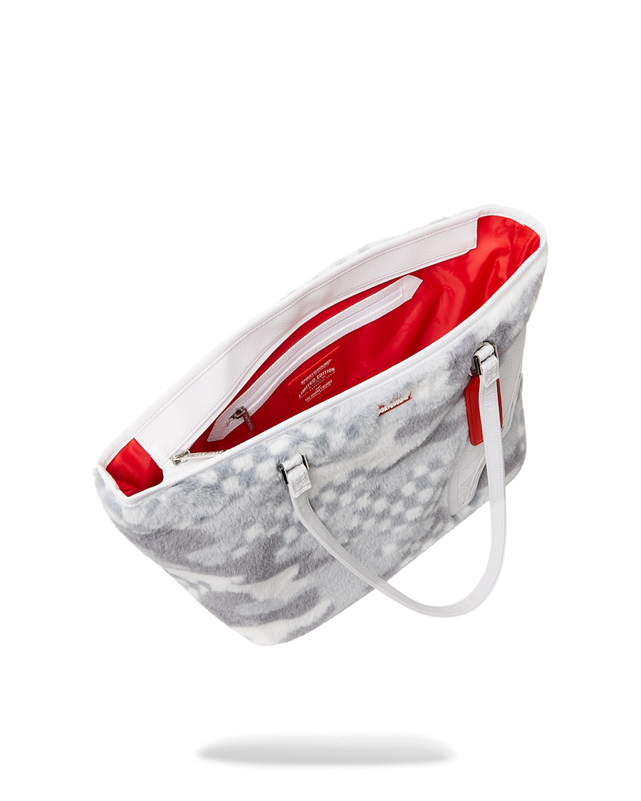 SPRAYGROUND® TOTE WHITE 3AM FURR TOTE