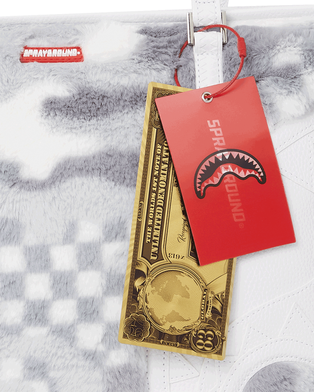 SPRAYGROUND® TOTE WHITE 3AM FURR TOTE