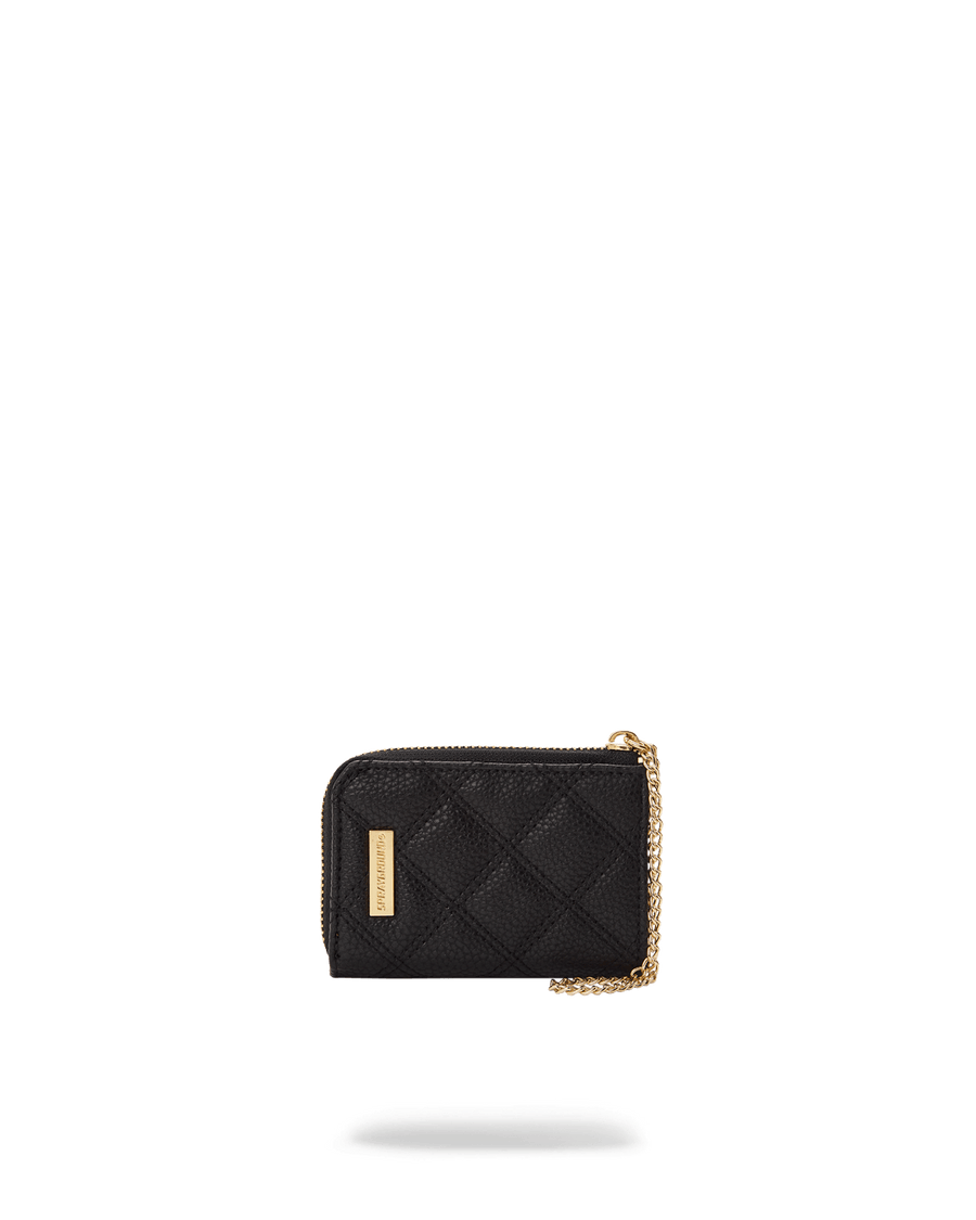 SPRAYGROUND® WALLET NOIR QUILT GOLD CHAIN SHARK WALLET