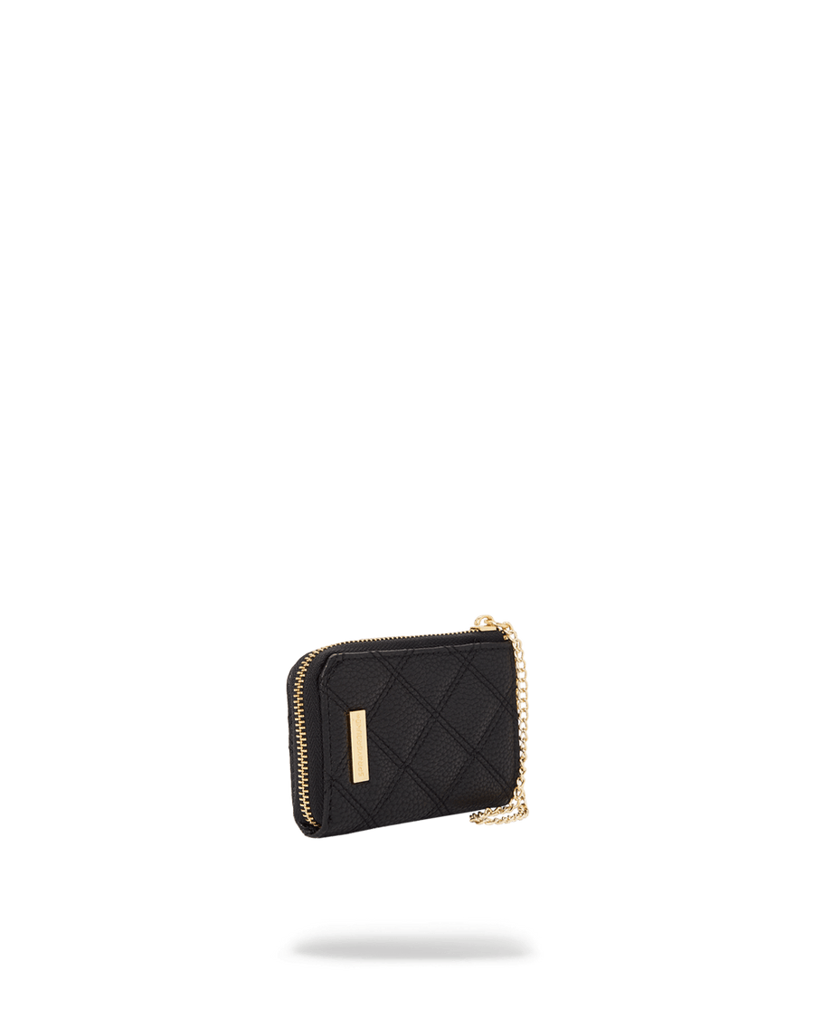 SPRAYGROUND® WALLET NOIR QUILT GOLD CHAIN SHARK WALLET